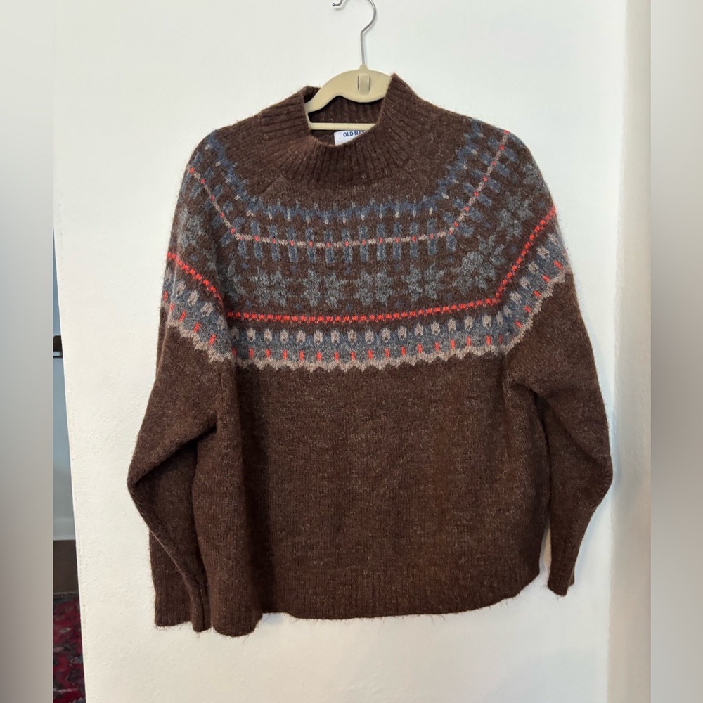 Brown Patterned Sweater - image 1